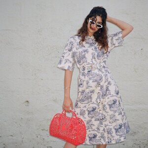 Rachel Antonoff Benay Shirtdress in Manhunt Toile
